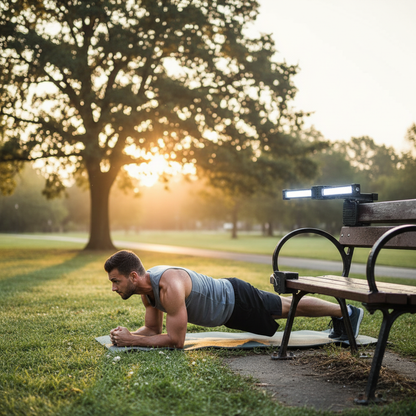 Gym Lamp for Posing Magnetic LED Flashlight with Hanging Hook Inspection Lamp 7th Gear Dimming Rechargeable Portable Torch Light