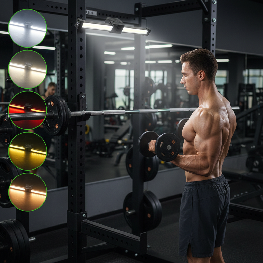 Gym Lamp for Posing Magnetic LED Flashlight with Hanging Hook Inspection Lamp 7th Gear Dimming Rechargeable Portable Torch Light