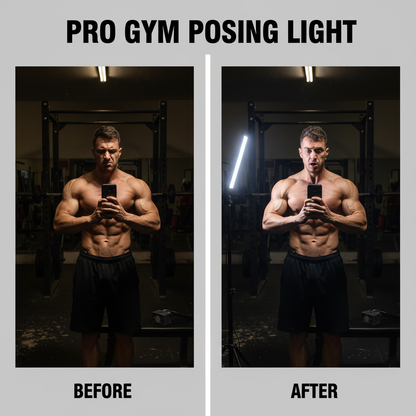 Gym Lamp for Posing Magnetic LED Flashlight with Hanging Hook Inspection Lamp 7th Gear Dimming Rechargeable Portable Torch Light